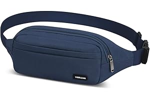 YOOLUAN Waterproof Bum Bag Waist Fanny Packs 4 Zip Pockets Travel Hiking Outdoor Sport Running Belt Holiday Hiking Doggy Bag Money Hip Pouch