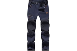 BenBoy Pantaloni Trekking Uomo Invernali Impermeabile Pantaloni da Sci Neve Arrampicata Escursionismo Caldo Pantaloni Softshell Outdoor