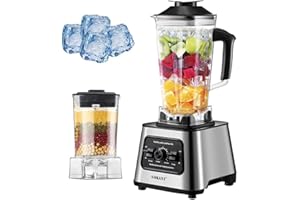 SOKANY SK-999 6000W Mezcladora de alto rendimiento, 9 velocidades, dos en uno [mezcladora y batidora 2.5l, trituradora de café], función de rotura de hielo, función de autolimpieza (SK-999, 6000W)