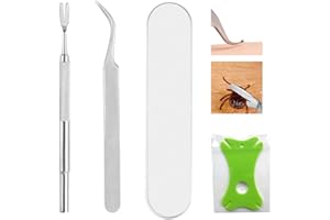 KATSLYN Tick Remover Tools Comes with Tick Remover Card with Magnifier, Professional Stainless Steel Tick Removal Tool Included Removal Tweezers,Tick Shovel,Iron Box,for Dogs Cats Humans Horses and Other Pets