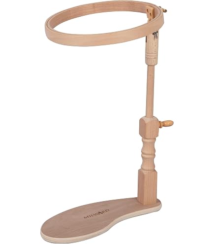 Supporto Per Ricamo Da Tavolo/Divano In Legno Di Faggio – Regolabile 360°, Girevole, Fatto In Europa, 30x56 Cm