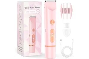 SHOBES Bikini Trimmer Women Lady Shavers Electric Razor Facial Hair Removal Body Hair Trimmer for Face Legs Underarm Pubic Hair (Light Pink)