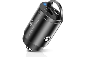 Wicked Chili Podwójna ładowarka samochodowa 30W USB C PD 3.0 Kompatybilna z iPhone 13/12 (20W = Pro, Max, Mini), 11 (18W = Pro, Max), XR, SE 2020 - Malutka aluminiowa USB-C do zapalniczki