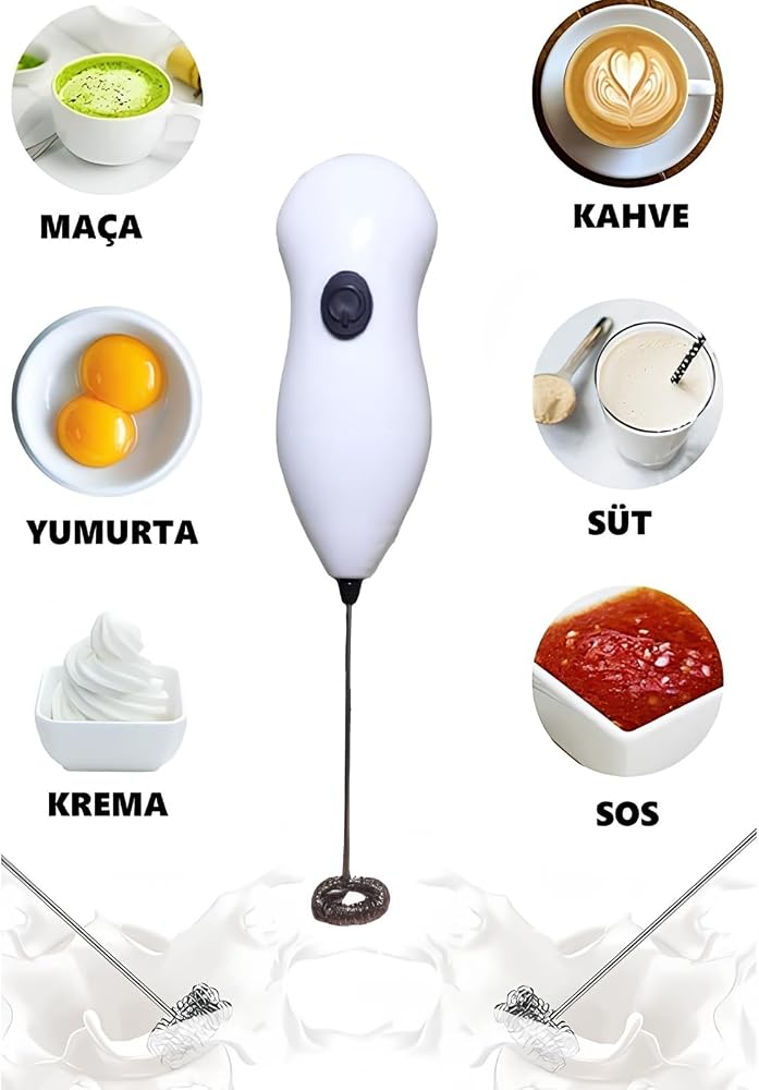 American Monarch Mini El Mikseri, Pilli Süt Köpürtücü, Kahve Çırpıcı, Telli Blender, Cappuccino Mixer