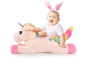 MorisMos 60cm Unicornio Peluche Niña, Peluche Juguete Unicornio Beige Lindo, Suave Animales de Peluche Pony para Bebe Niños Niñas Amigo Regalos de Cumpleaños Navidad Kawaii