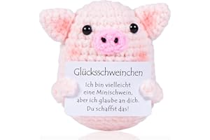 XBOCMY Pocket Hug Glücksschweinchen, Kreative Strickwolle Minischwein Puppe, Positive Kartoffel - Ersatz, Mutmacher Geschenk, Gute Besserung Geschenk, Glücksbringer Prüfung Geschenk
