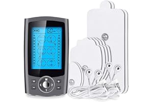 QUIWILL Dual Channel Tens Machine Pain Relief Treatment Machine Full Body Acupuncture Massage with 24 Massage Modes for Relieving Back Neck Stress Sciatic Pain