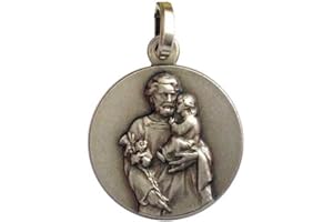 I G J 925 Sterling Silver Saint Joseph Medal - Patron Saint of Workers and Good Death
