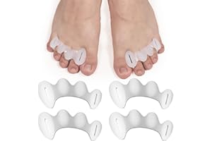 SAVITA 2 Pares Ajustable Espaciadores de Dedos, Separadores de Dedos para Pies Espaciador de Dedos de Martillo Separadores de Dedos para Mujeres y Hombres (Tamaño M)