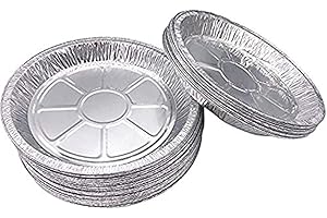 SONSMER Lot de 50 moules à tarte - Aluminium - Qualité supérieure - 23 cm Moules jetables en aluminium pour tartes et quiches.