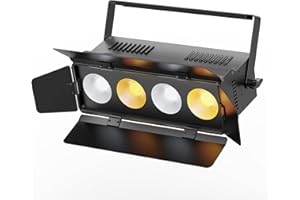KRIDERISH 200W COB Par Luci di scena Luci da Palco Bianco Freddo/Caldo Effetti Illuminazione Luci da Teatro DMX8CH Luci del Palcoscenico con Pannello Oscurante per Festa,Spettacoli,Teatro, Matrimonio