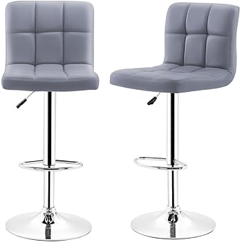 SONGMICS 2er-Set Barhocker mit Rückenlehne höhenverstellbar Leinen