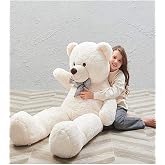 Papyonlu 180-190 Cm Dev BOY Sevimli Peluş Koca Ayı - Sevgiliye Eşe - Arkadaşa &Ouml;zel Hediye Beyaz
