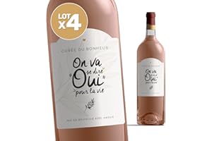 Manahia Lot de 4 Étiquettes Bouteille Annonce Mariage - On va se dire OUI - Autocollants pour Vin, Champagne & Bière - Kit Fiançailles Famille & Amis - Imprimé en France