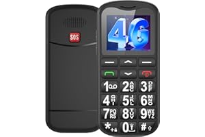 Ufferson 4G Seniorenhandy mit Großen Tasten | Mobiltelefon Ohne Vertrag mit Nano-SIM-Schlitz | 1.7 Zoll LCD | SOS-Funktion | Kurzwahl | Tastenhandy mit Taschenlampe | Ladestation | Schwarz
