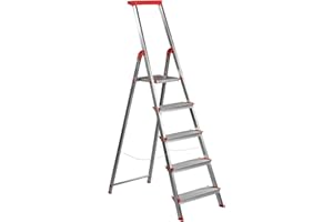 Escalera Aluminio Rolser BRICO 220 5 Peldaños Anchos. Certificada según Norma Europea EN-131 para Uso doméstico y Profesional.
