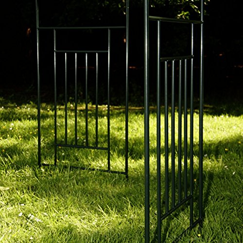 CLP Rankbogen Rosenbogen Pavillon, rund Durchmesser Ø 160 cm, Höhe 260 cm, Rankhilfe Eisen pulverbeschichtet grün - 8