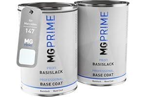 MG PRIME Peinture voiture Kit pot à pulvériser pour Mercedes 147/9147 Arktikweiss/Blanc Arctique sous-couche + base 2.0 litres 2000ml