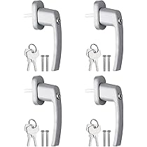 Maniglie Per Finestra Con Serratura A Chiave - 4 Pezzi Grigi, Per Balcone E Porte, Sicurezza Extra - Foto 5