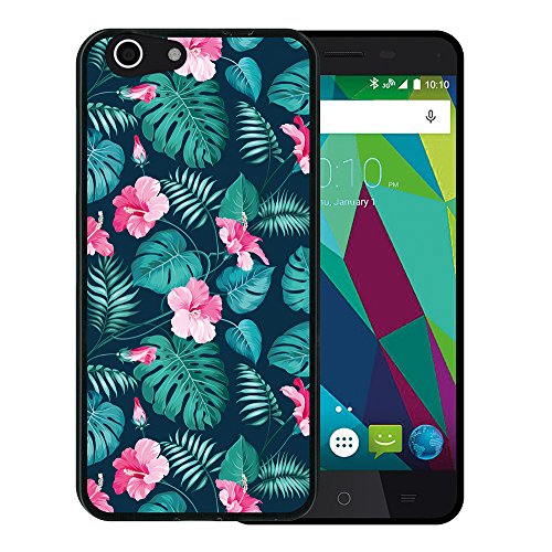 WoowCase Funda ZTE Blade A506, [ZTE Blade A506 ] Funda Silicona Gel Flexible Flores Tropicales 2, Carcasa Case TPU Silicona - Negro