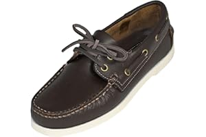 MADSea Waterside Bootsschuhe Dunkelbraun Leder weiße Sohle