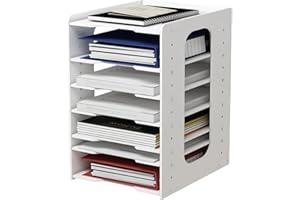 eascity Przenośna półka na dokumenty A4, półka na dokumenty, PCW, organizer na dokumenty, do biura, gabinetu, szkoły (7 poziomów)