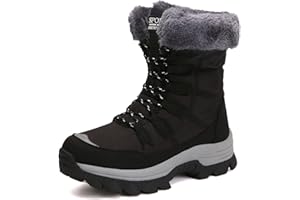 VLOOKST Schneestiefel Damen Winter Warm Gefüttert Outdoor Sneaker Sportschuhe Wasserdicht Trekkingstiefel Wanderstiefel Trekkingschuhe Wanderhalbschuhe Winterschuhe Walkingschuhe Gr.37-43
