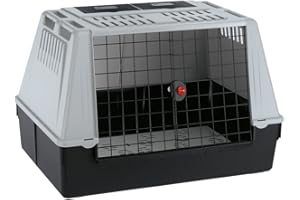 Ferplast Transportín Perro Coche, Atlas Car 100, Puerta Corredera Doble con Cerradura de Seguridad, Alfombrilla de Drenaje incluida, L 100 x W 60 x H 66 cm. MAX 40 Kg.