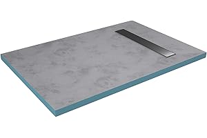 AURLANE RECEVEUR DE DOUCHE A CARRELER 80x120CM RECOUPABLE SUR MESURE AVEC BONDE CANIVEAU RAINY LINEAR 120