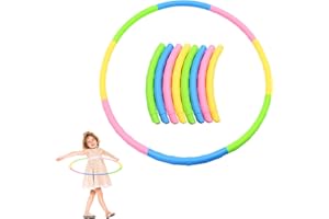 AolKee Hula Fitness Hoop per bambini con 8 parti, diametro 70 cm, 200 g, plastica portatile regolabile e rimovibile, hula hoop per bambini di 3-8 anni, pneumatici da ginnastica