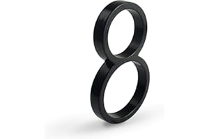 ‎HASWARE HASWARE Schwimmendes Hausnummernschild 5 Zoll (12 cm) moderne Türnummern Signage Plaque Street Home Address Ziffern (Schwarz, 8)