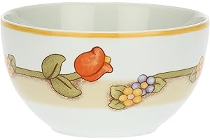 THUN - Ciotola con Tulipano e Fiori - Formato Piccolo - Cucina, per La Tavola - Idea Regalo - Linea Country - Porcellana - Ø 14,5 cm