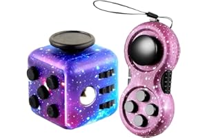 MPQDFG 2 Stück Zappelspielzeugset, Galaxy Anti-Stress-Würfelspielzeug, Infinity-Würfel, Zappelpad-Controller, Kleine Geschenke Für Kinder Und Erwachsene Zum Stressabbau In Stresssituationen