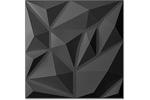 Art3d 100 paneles de pared 3D para decoración de paredes interiores PVC diamante revestimiento de pared para gaming salón TV fondo de pared 30 x 30 cm negro