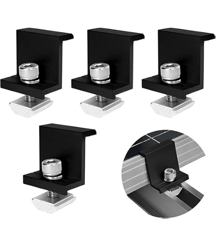 Kit De 10 Pinces D'extrémité En Aluminium Pour Panneaux Solaires - Compatible Cadres 30, 32, 35, 40 Mm