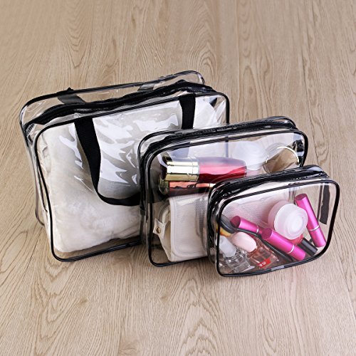 VORCOOL 3 Stück Kulturbeutel Wasserdicht Kosmetiktasche Kulturtasche Transparent - 8