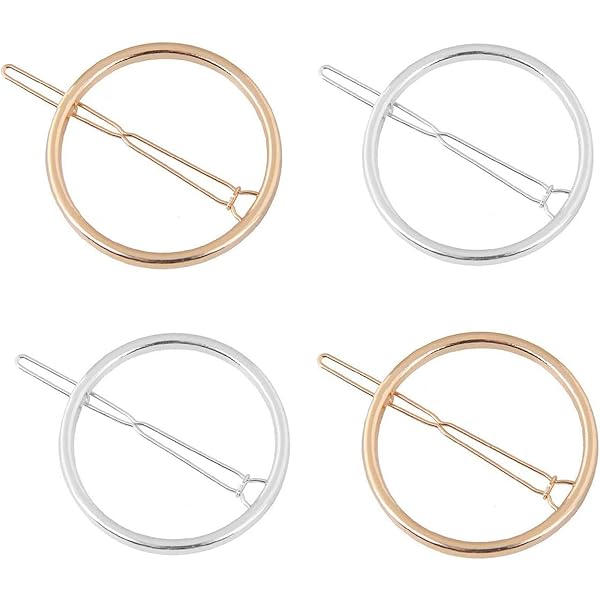 Barrette Cercle Doré Dervivea - Style Minimaliste Pour Cheveux Femmes Et Filles