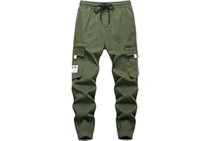 SERENYOU Jungen Cargohose Kinder Cargo Hose mit Elastischem Bund
