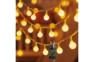 Fairy lights 15 m 100 LED ljusslinga varmvit, IP44 vattentät string lights för trädgård, balkong, terrass, bröllop och heminr