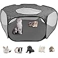 DODUOS Small Animal Cage Tent Pop up Pet Playpen, Foldable Pet Cage Tent Outdoor Indoor Exercise Fence with Top Cover, Mesh Hamster Playpen Yard Fence Play Pen Breathable for Rabbit Ferret Guinea Pig