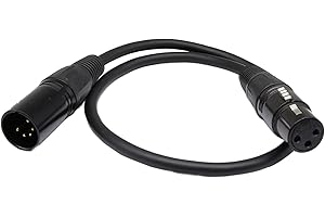 SinLoon DMX 512 Bühnenlichtkabel XLR-Stecker 5-polig auf XLR-Buchse 3-polig mit Metallsteckern für Bühnen- und DJ-Beleuchtungskörper-1,6 Fuß