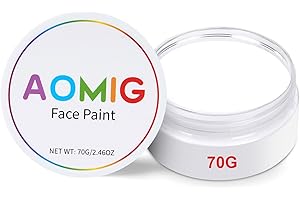 Aomig Trucco Viso Bianco per Halloween - 70g Pittura per Zombie, Joker, Vampiro, Scheletro, Costume Cosplay