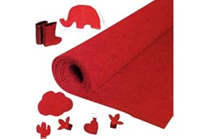 Yuragim Filzrolle Filzstoff, Filz Meterware 30cmx250cmx3mm Filz Stoff Bastelfilz Dekofilz Taschenfilz Filzmatte für DIY Aufbewahrungstasche Filzunterlage Patchwork Nähen Basteln (Rot)