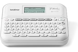 ‎BROTHER Brother PT-D410 Beschriftungsgerät für das Homeoffice und Büro (für 3, 5 bis 18 mm breite TZE-Schriftbänder, bis zu 20 mm/Sek. Druckgeschwindigkeit) weiß