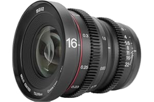 MEKE Lente Mini Cine 4K de gran apertura T2.2 de 16 mm con enfoque manual Prime de baja distorsión para Micro Four Thirds M43 MFT Mount compatible con cámaras Olympus/Panasonic Lumix y BMPCC 4K Zcam