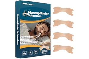 HEPHBOARD Nasenpflaster Schnarchen 80 Stück, Nose Strips Nasenstrips Besser Atmen, Nasal Strips Atmungsaktiv, Schnarchen Reduzieren Sport Schlaf, Hypoallergen Bei Verstopfter Nase, Schnarchstopper Anti Schnarch