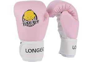 Longeek Gants de Combat de Boxe,Gants d'entraînement de Boxe Gants de Boxe Enfant 3 à 15 Ans Sac de Frappe,Kickboxing, Muay Thai, MMA,4-6 oz Junior Boxing Gloves