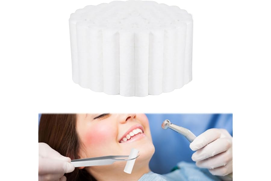 50PCS Cotton Wool Roll,Dental Cotton Rolls for Teeth Natural Cotton,Versatile Nose Plugs for Teeth and More During Scaling,Fillings,Nose Plug Dental Pads Mouth Swabs Extractions and Root Canals to Abs