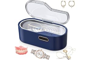 BUBBACARE Limpiador ultrasónico para gafas, 24 W, dispositivo de limpieza ultrasónica con 4 modos, 45 kHz, dispositivo de limpieza ultrasónica, gafas, 450 ml, baño ultrasónico para gafas, relojes