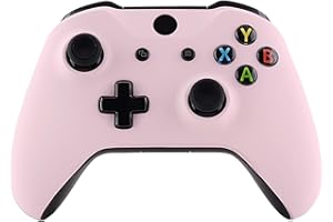eXtremeRate Carcasa para Xbox One S/X Accesorios Protectora Suave al Tacto Placa Frontal Funda Delantera Kit de reemplazo Cubierta Shell para Xbox One X S Control-Model 1708 (Sakura Rosa)